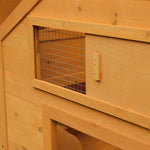 Wooden Chicken Coop, Poultry Cage With Nesting Boxes, Tray, Yellow