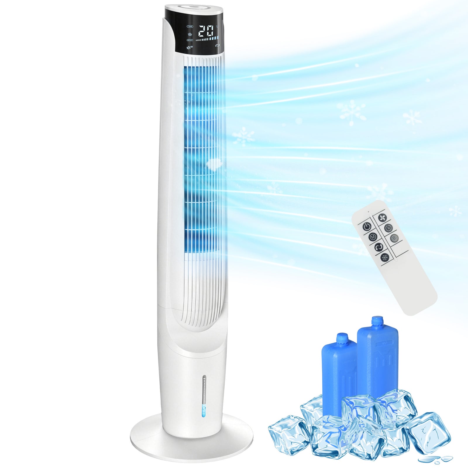HOMCOM Air Cooler Ice Cooling Fan For Bedroom, Living Room