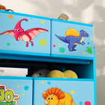 Aiyaplay 3-tier Toy Organiser Shelf With 9 Storage Boxes For Bedroom | Blue
