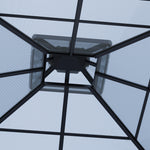 3x3m Hardtop Patio Gazebo With Curtains Metal Frame Outdoor Canopy Shelter 2.7m Height