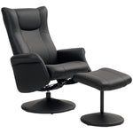 HOMCOM Swivel Recliner Chair With Footstool And Adjustable Back