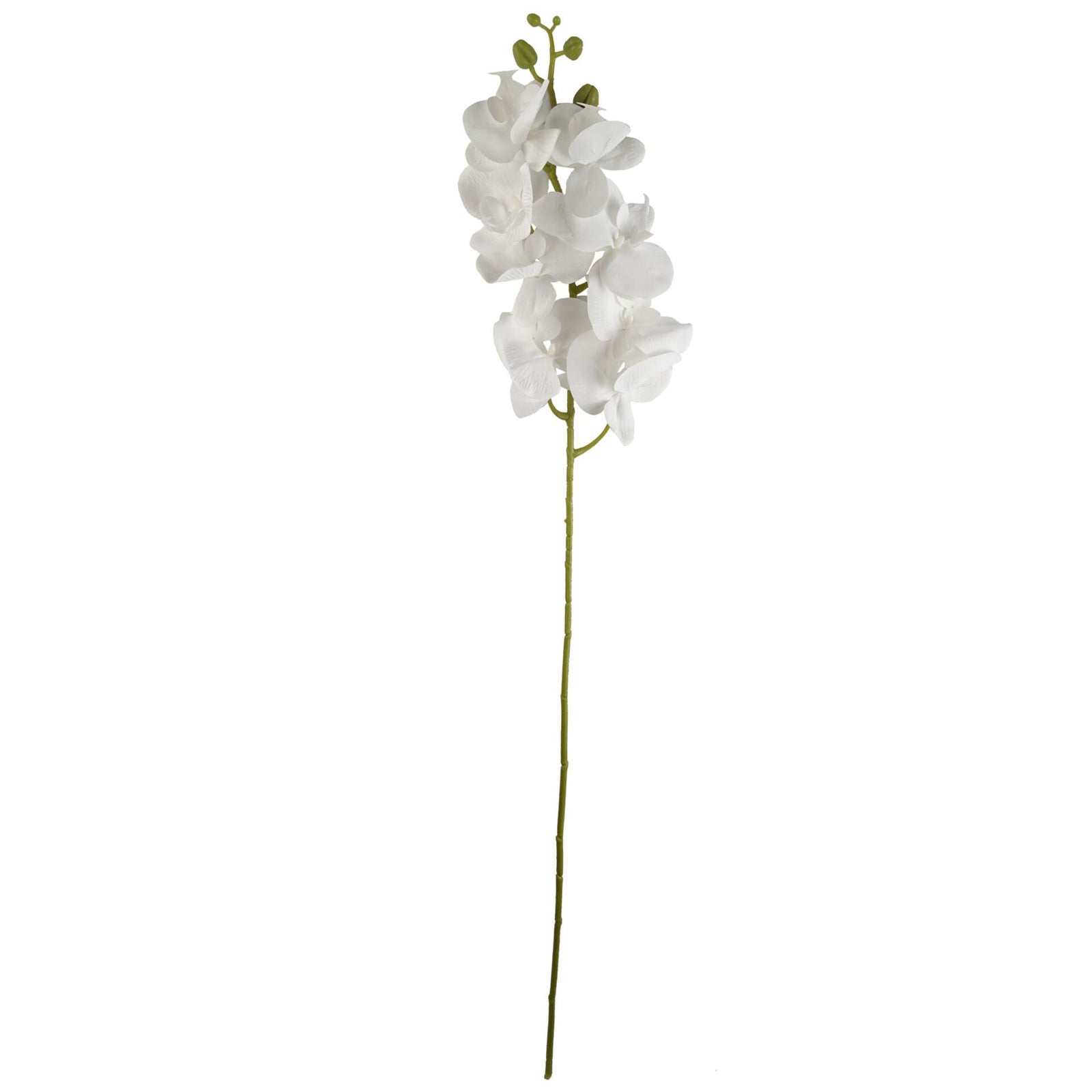 Pack Of 6 X 100cm Artificial Phalaenopsis Orchid White Stem