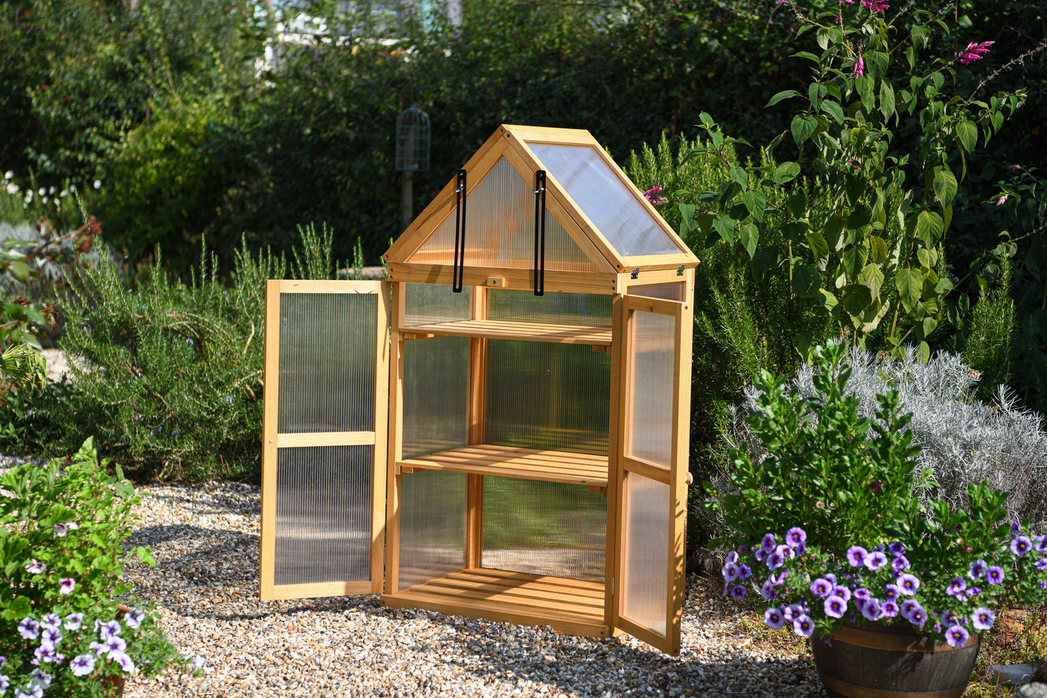 Wooden 3 Shelf Greenhouse