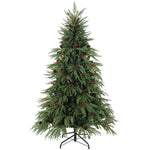 HOMCOM 6ft Predecorated Artificial Christmas Tree, Hinged Xmas Tree, Green