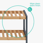 Bamboo 2-tier Shoe Rack - Grey/natural