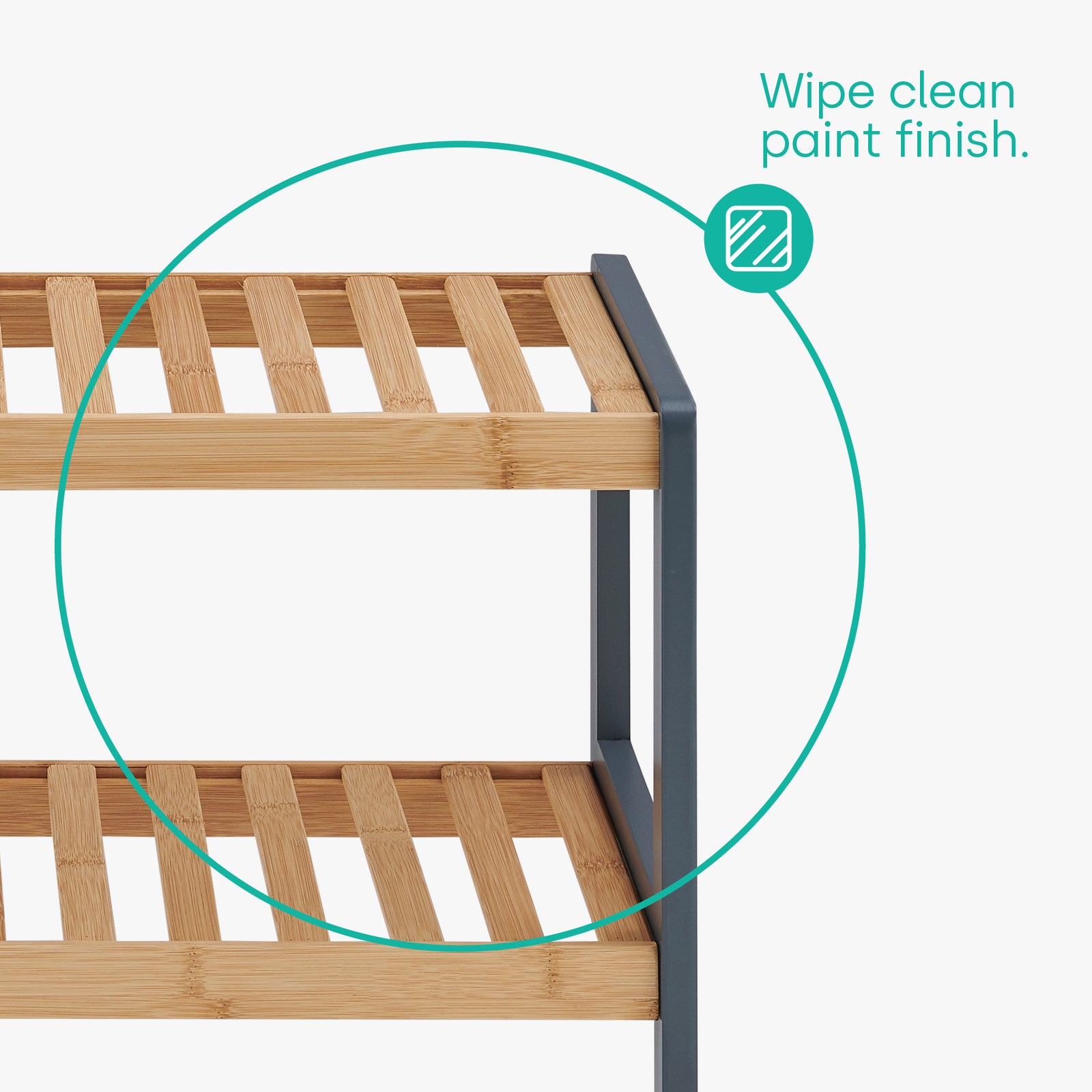 Bamboo 2-tier Shoe Rack - Grey/natural