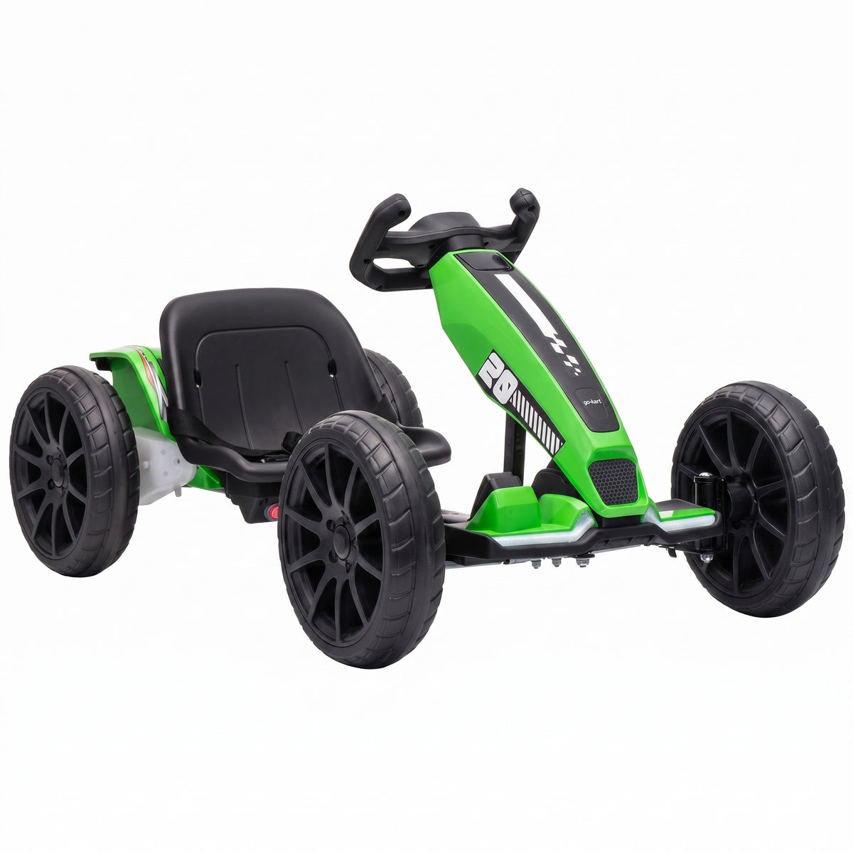 Electric Go Kart For Kids With Dual Motors, Adjustable Seat | Green
