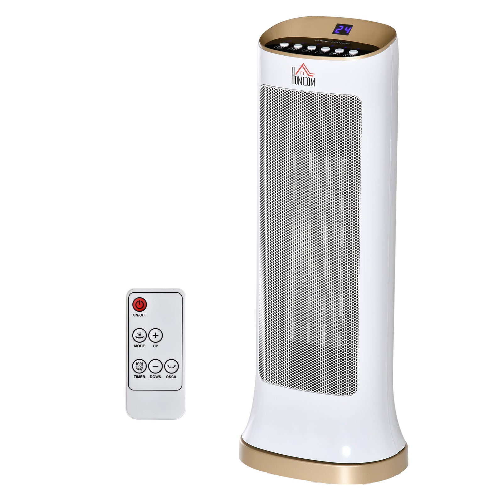 45 Degree Oscillating Table Top Space Heater Remote Timer
