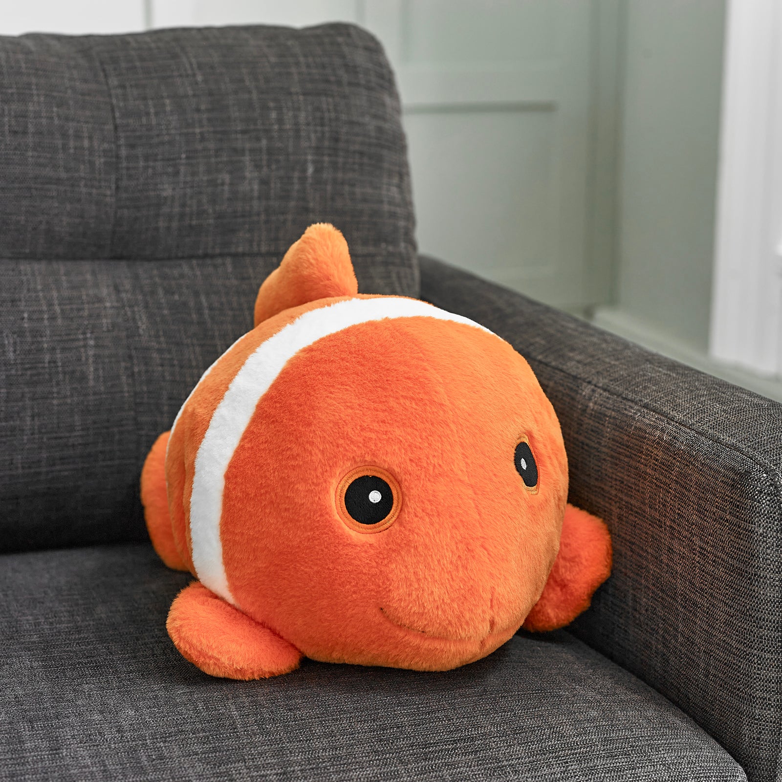 Soft Giant Handwarmer Cozy Plush Clown Fish | 30cm x 30cm | Orange