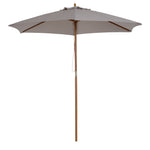 2.5m Wood Garden Parasol Sun Shade | Gray