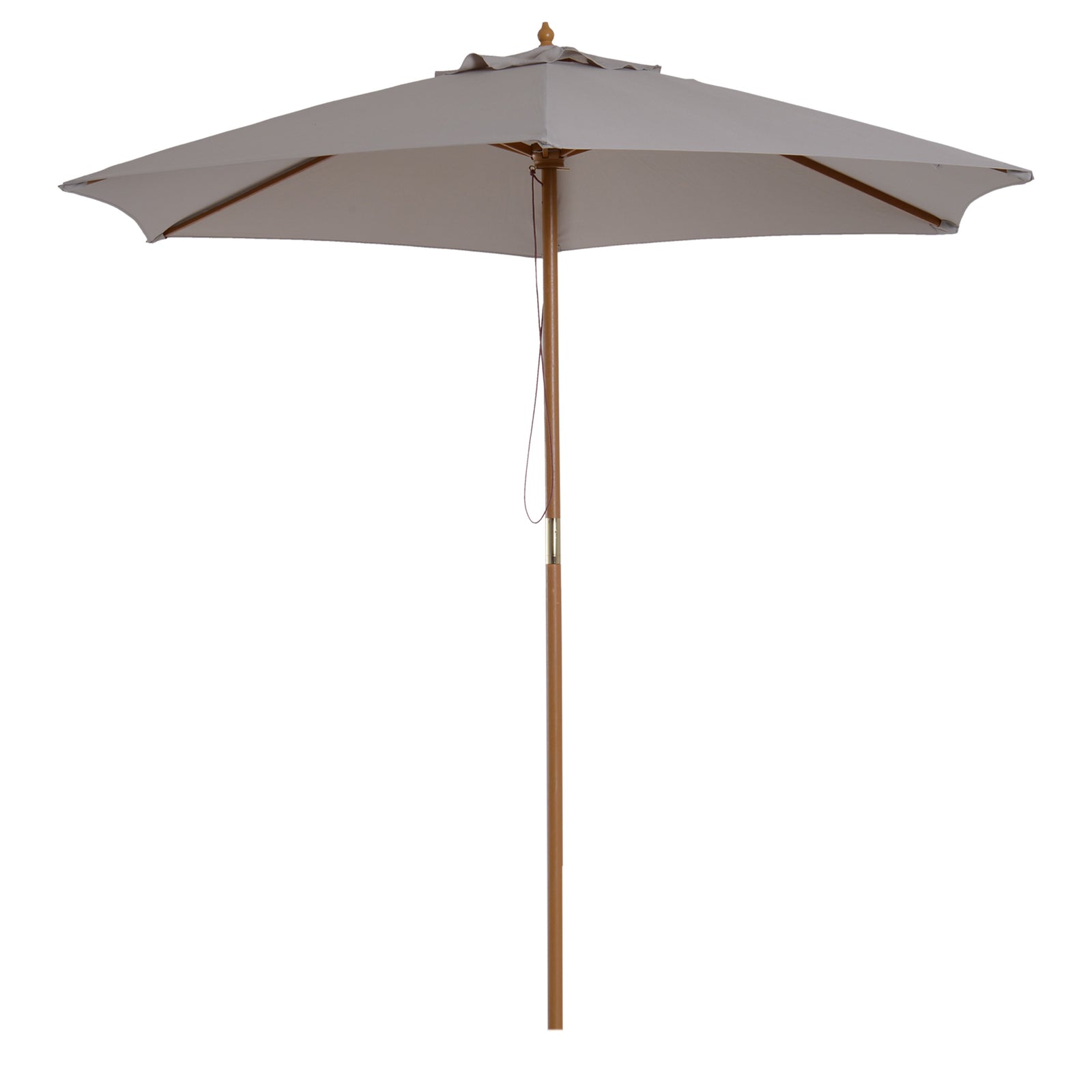 2.5m Wood Garden Parasol Sun Shade | Gray