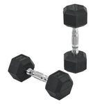 2x5kg Rubber Hex Dumbbells For Home Gym | Black