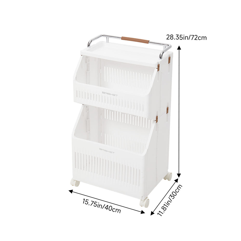 Rolling Laundry Hamper Cart | Small | White
