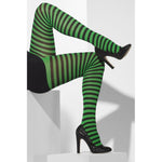 Opaque Tights, Green & Black, Striped
