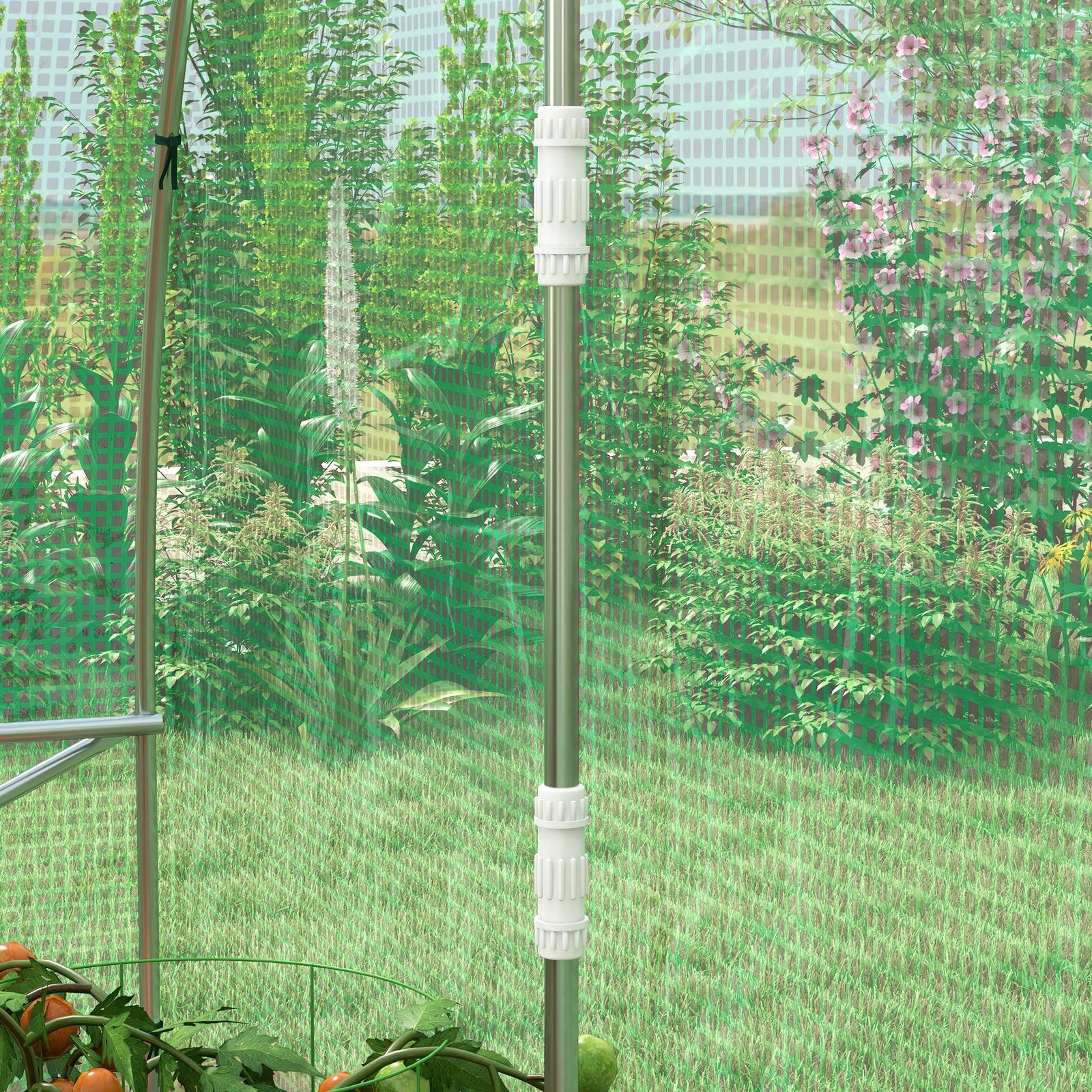 3x2m Polytunnel Greenhouse W/ Sprinkler System | Small | Green