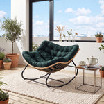Modern Rocking Chair with Cushion – Compact | Green