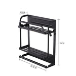 2-tier Magnetic Fridge Organizer With Paper Towel Holder And Removable Hooks