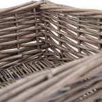 Wicker Antique Wash Straight Sided Tray | Large | Brown