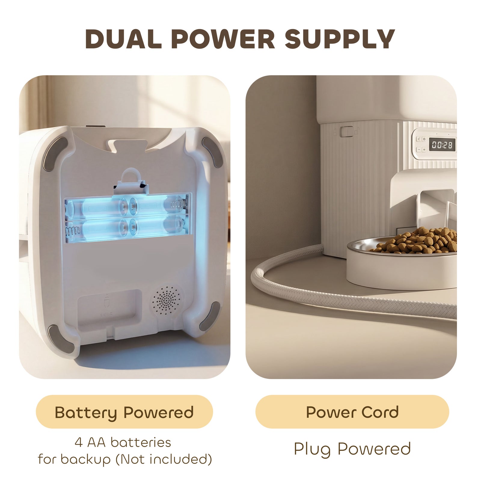PawHut Automatic Cat Feeder Timed Portion Control 4l