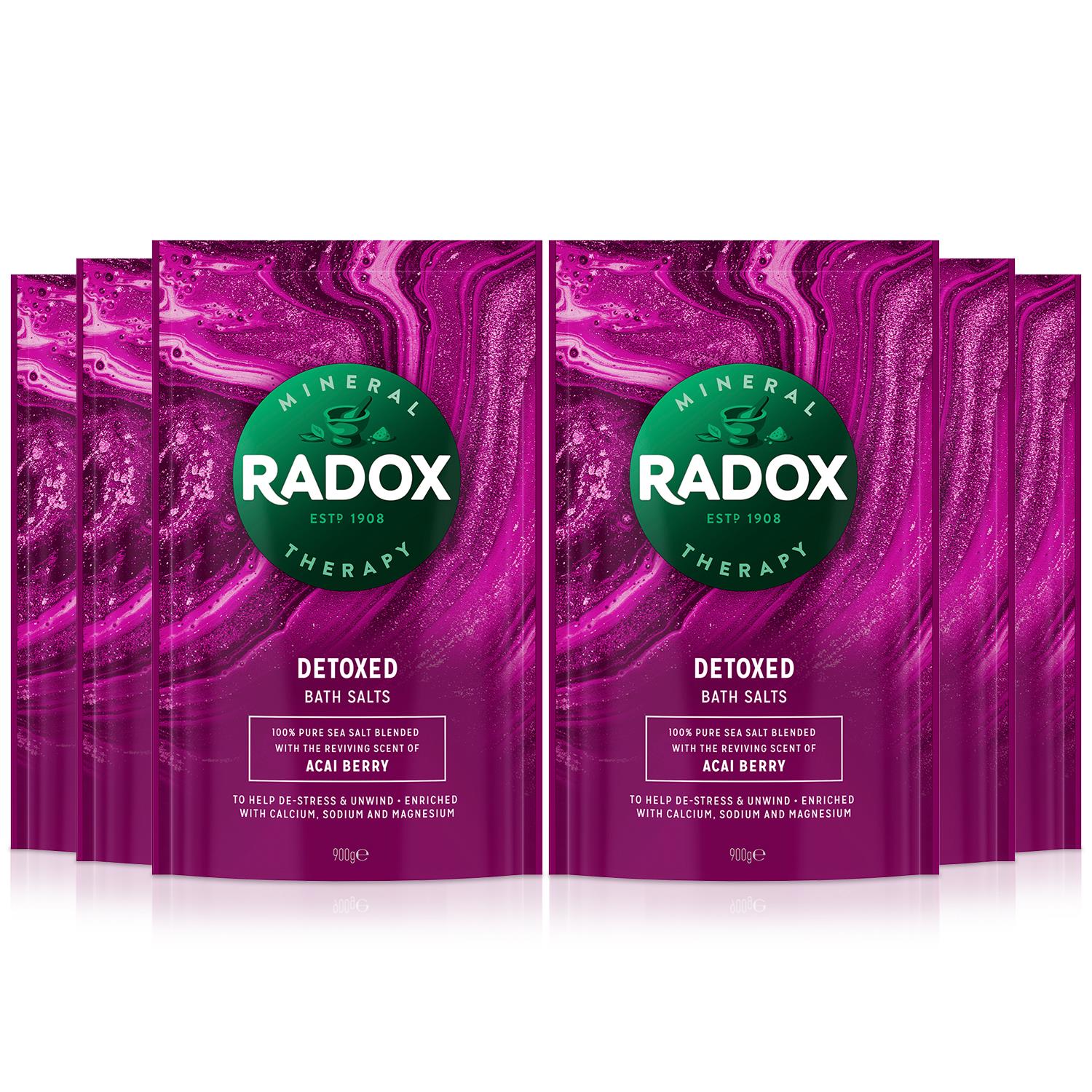Bath Salts Detoxed Bath Therapy, Acai Berry, 6 Packs Of 900g | 6 | Purple