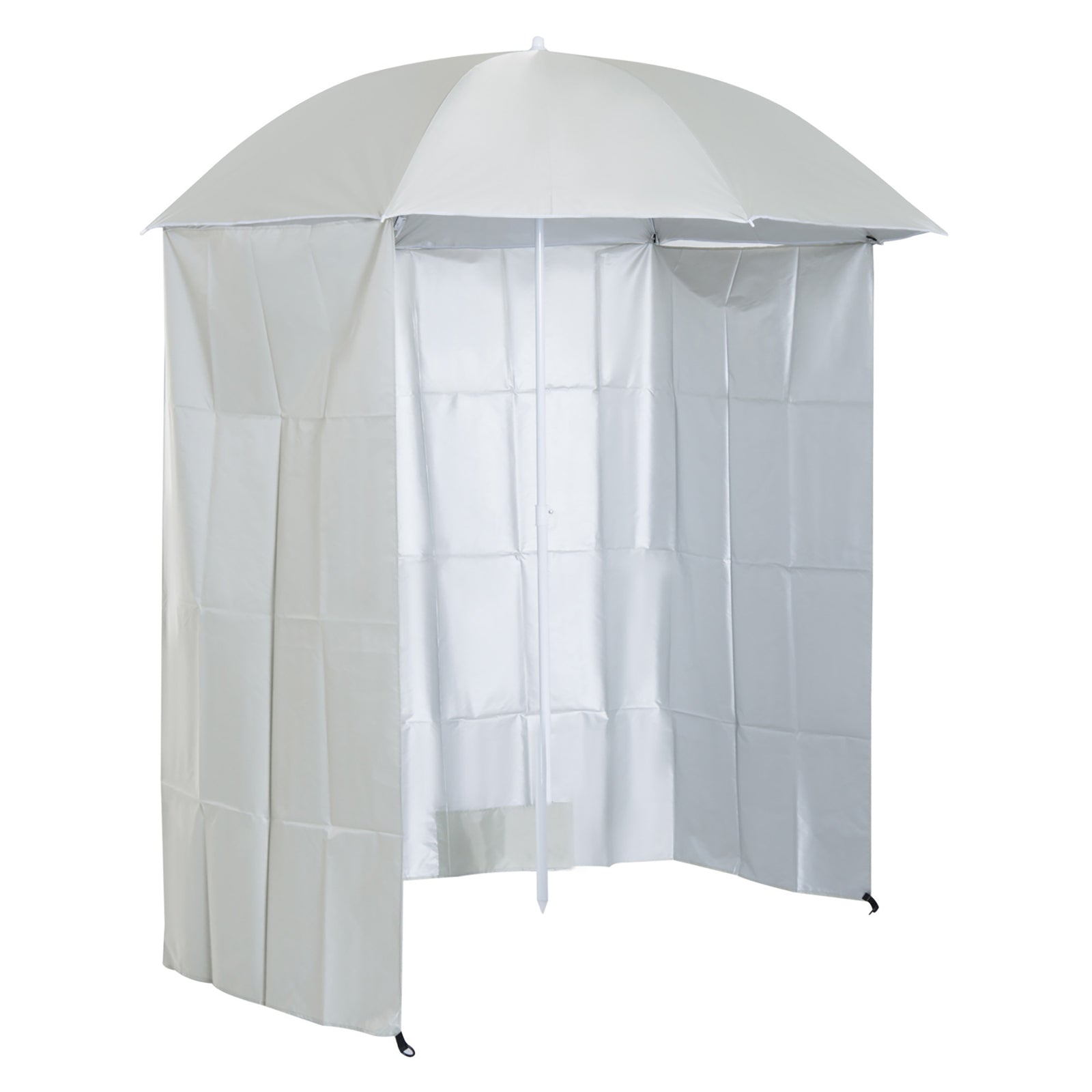 Fishing Umbrella With Side Canopy | White