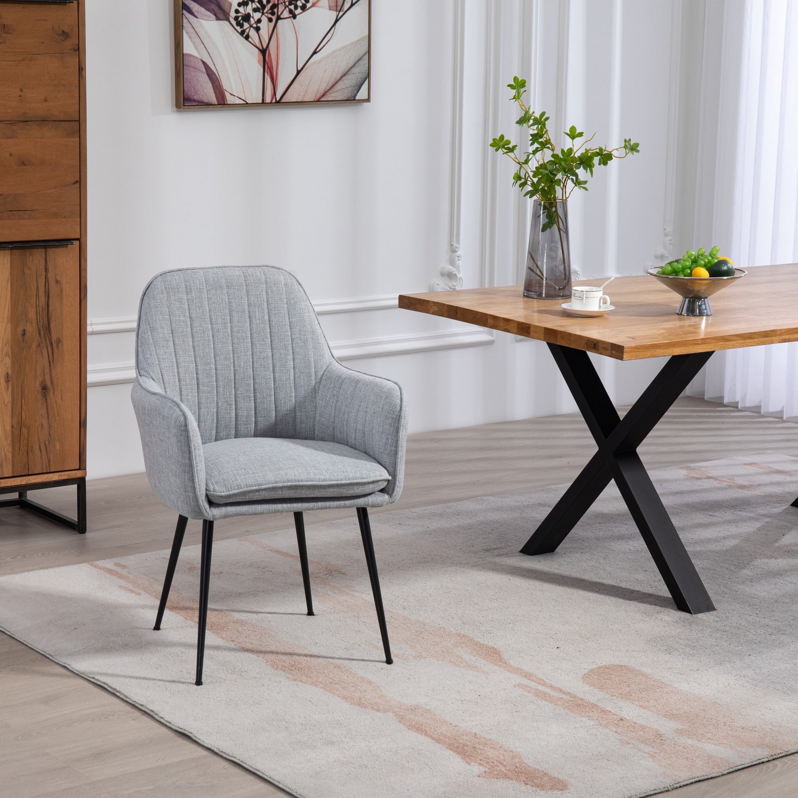 Set Of 2 Carrara Fabric Dining Chairs