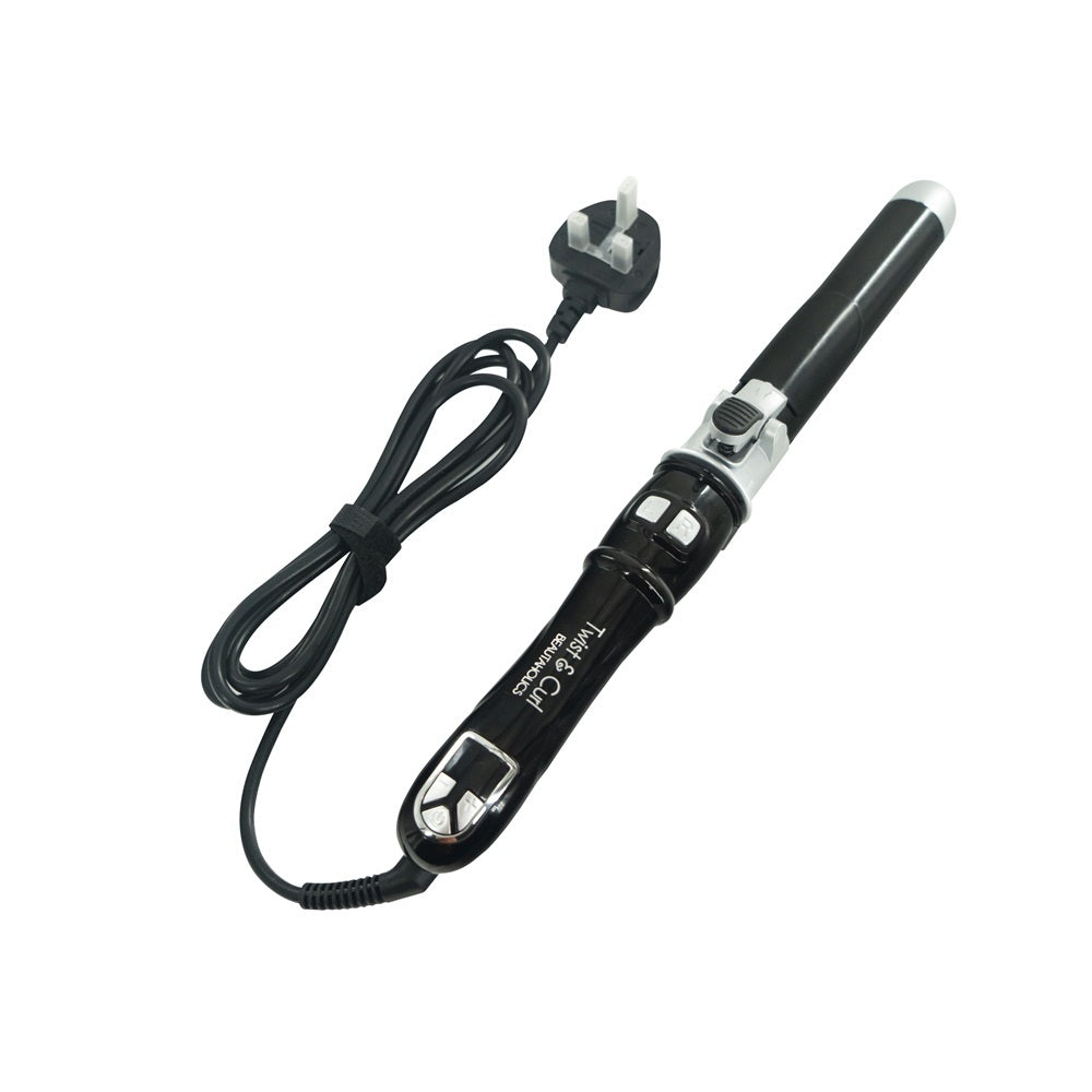 Twist & Curl Automatic Rotating Hair Curler - Black 32mm | Black & Silver