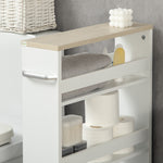 kleankin Storage Trolley With Wheels And Handle, White