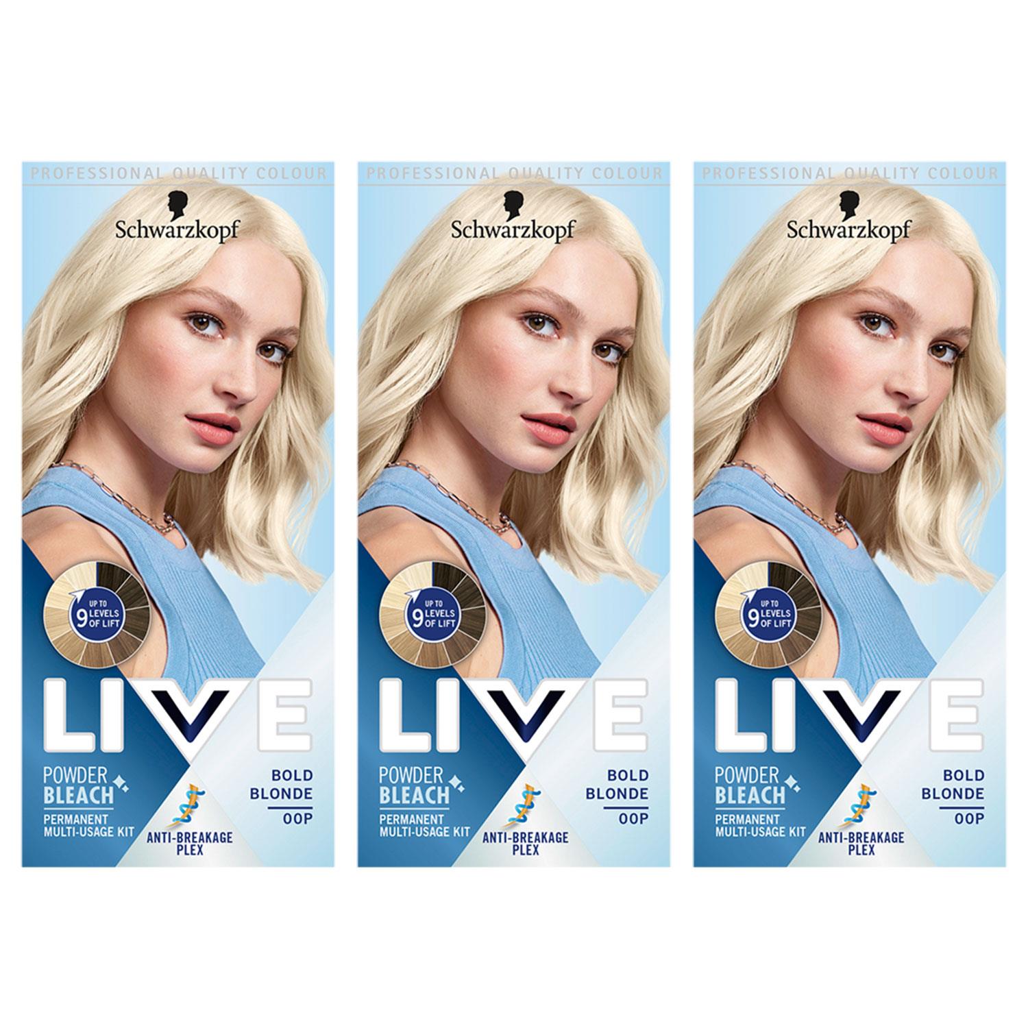 Live Powder Bleach Multi Usage Permanent Hair Dye 00p Bold Blonde 3x