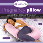 C Shaped Pregnancy Pillow, 140x65x20cm Shredded Memory Foam Full Body Maternity Cushion For Sleeping | C Shape | Pink
