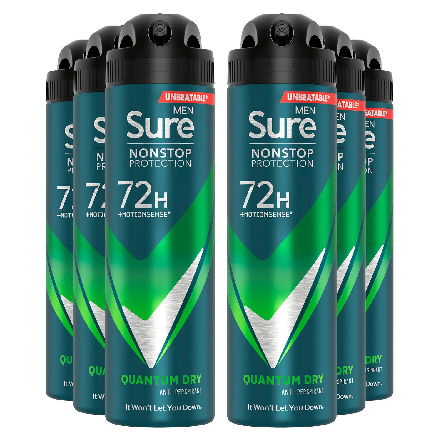 Men Nonstop Protection 72h Anti-perspirant Deodorant Quantum Dry 150ml, 6pk | 6