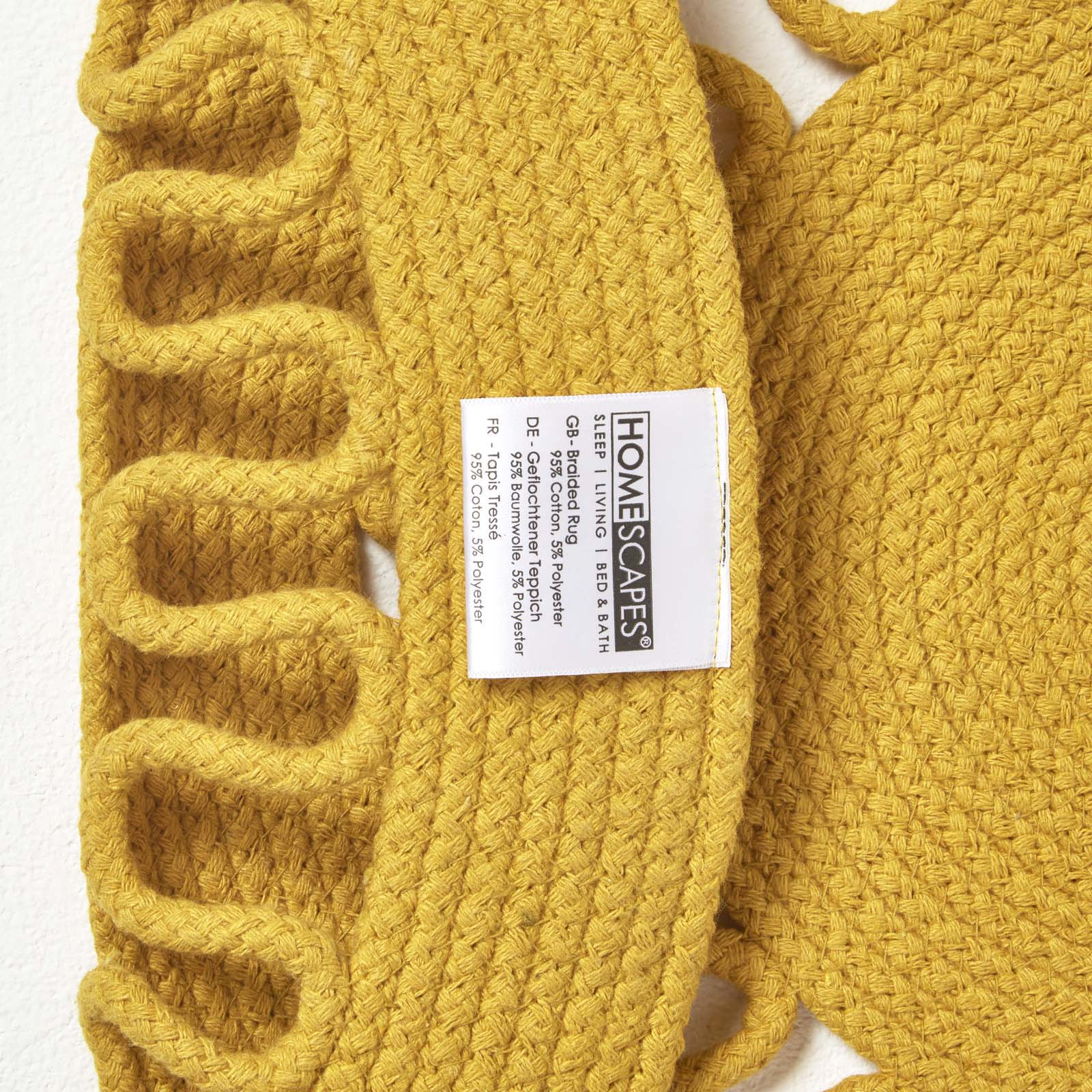 Crochet Braided Round Rug | 70cm x 70cm | Mustard
