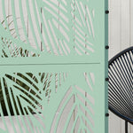 Outsunny 6.5ft Metal Outdoor Privacy Screen Panel W/ Stand, Leaf Style