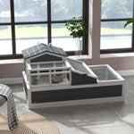 Pawhut Wooden Tortoise House Indoor Outdoor W/ Balcony, Tray, Openable Roof
