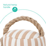 Livivo Weighted Door Stopper - Boho Chic Striped Design 1.5kg Sand-filled With Hemp Handle