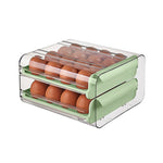 Double-layer Transparent Egg Storage Drawer Box | Light Green