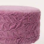 Lyla Pleated Velvet Footstool, 40 Cm Tall | Purple