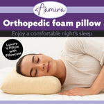 V Shaped Pillow Shredded Orthopaedic Memory Foam, Head, Neck & Back Pregnancy Maternity Support, Washable Cover | V Shape | Cream
