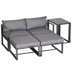 5 Piece Garden Conversation Set Footstools & Table