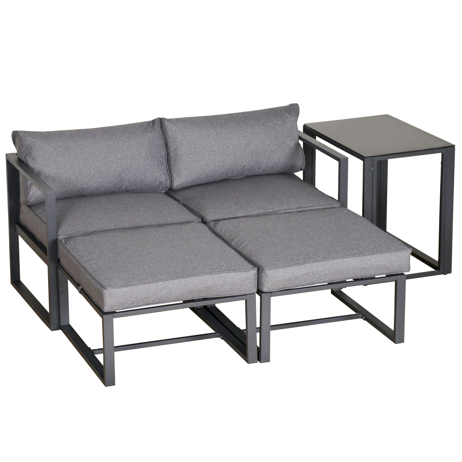 5 Piece Garden Conversation Set Footstools & Table