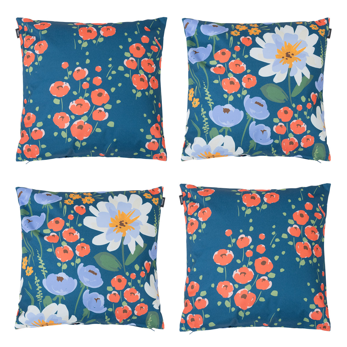 Floral Indoor Outdoor Cushion Set Of 4 Water Resistant Cushions
