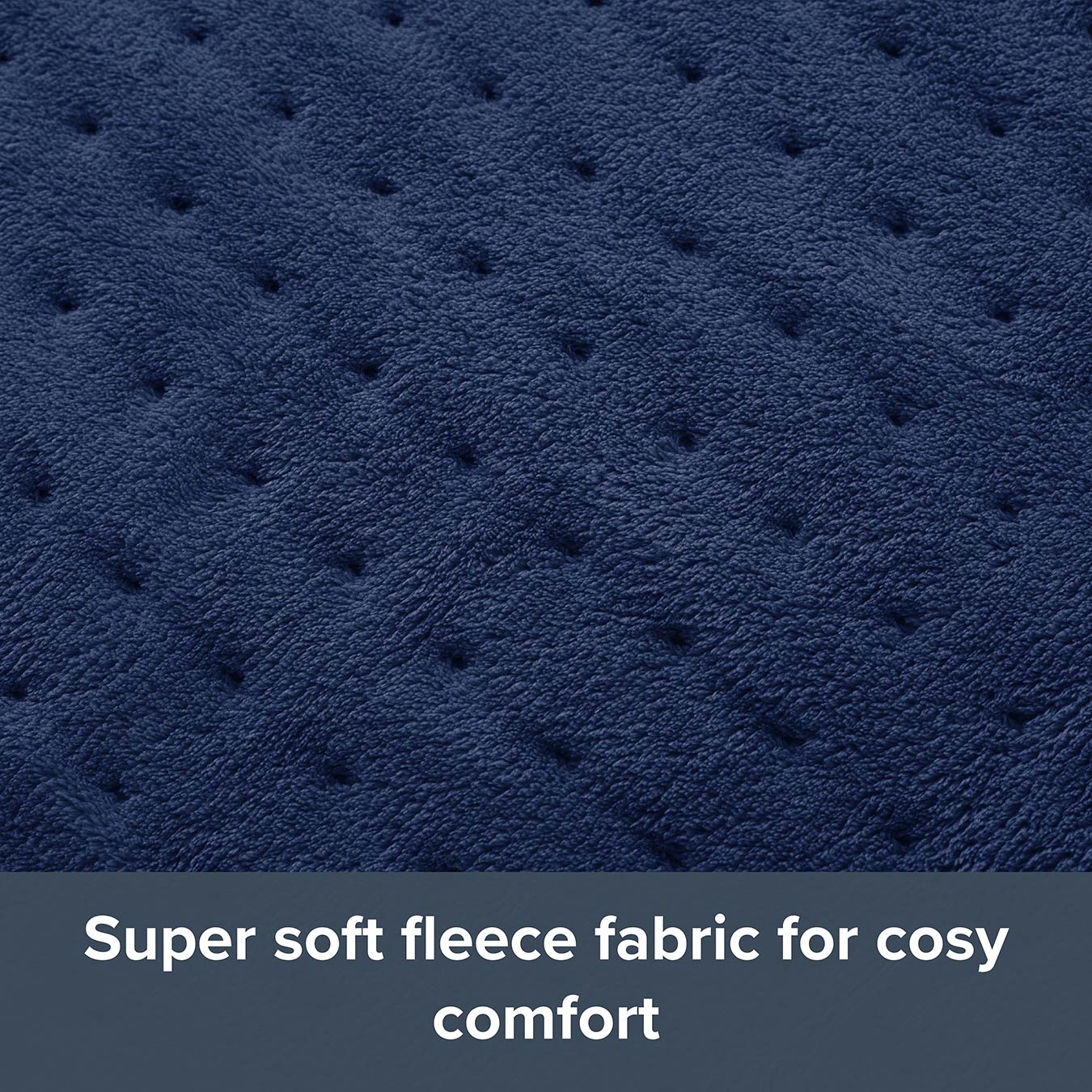 Comfort Control Heated Throw | Navy Blue