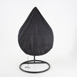 Luxurious Onyx Black Hanging Swing Pod Egg Chair With Deep Grey Cushions | 56 - 121cm | Charcoal Gray