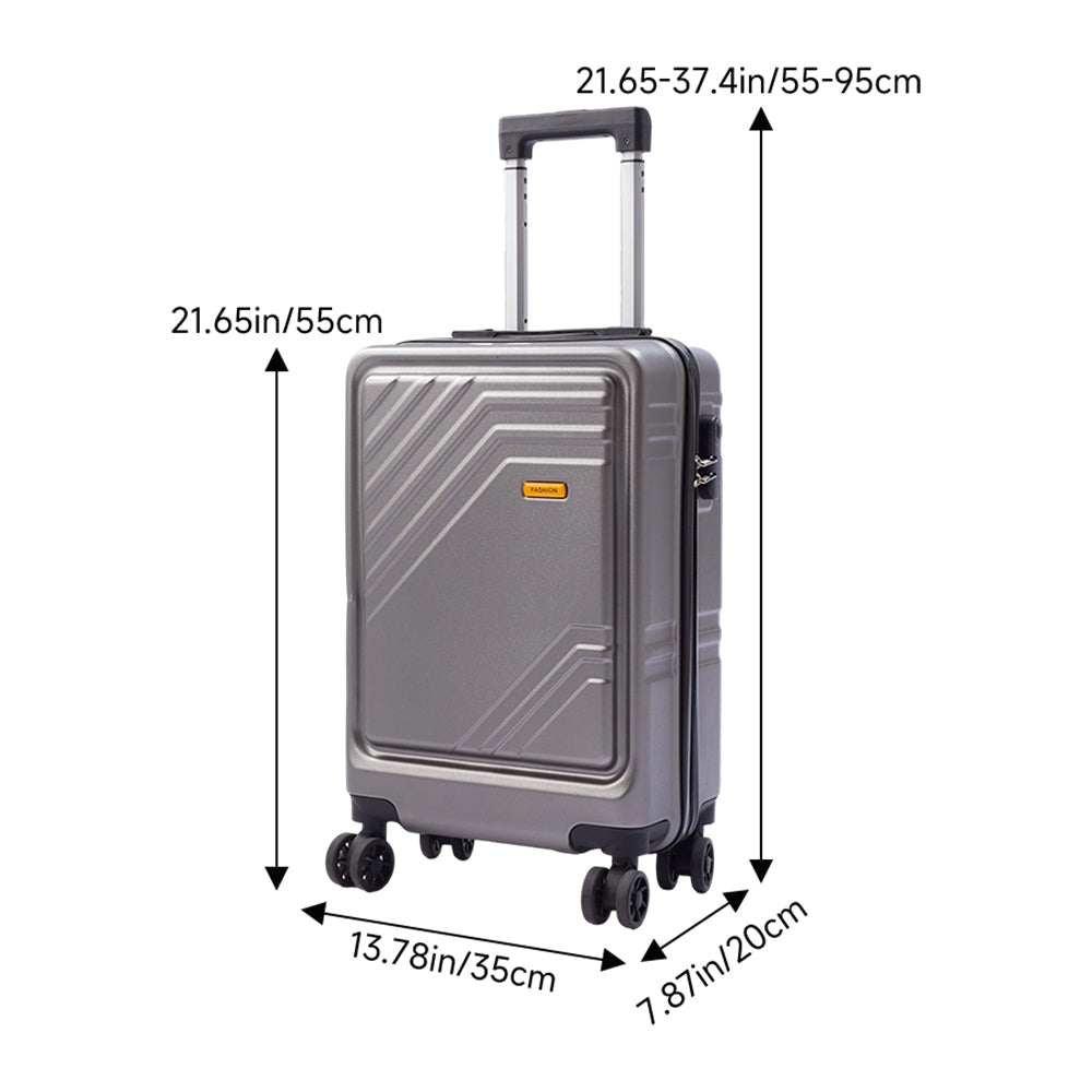20"suitcase With Combination Lock | Dark Grey