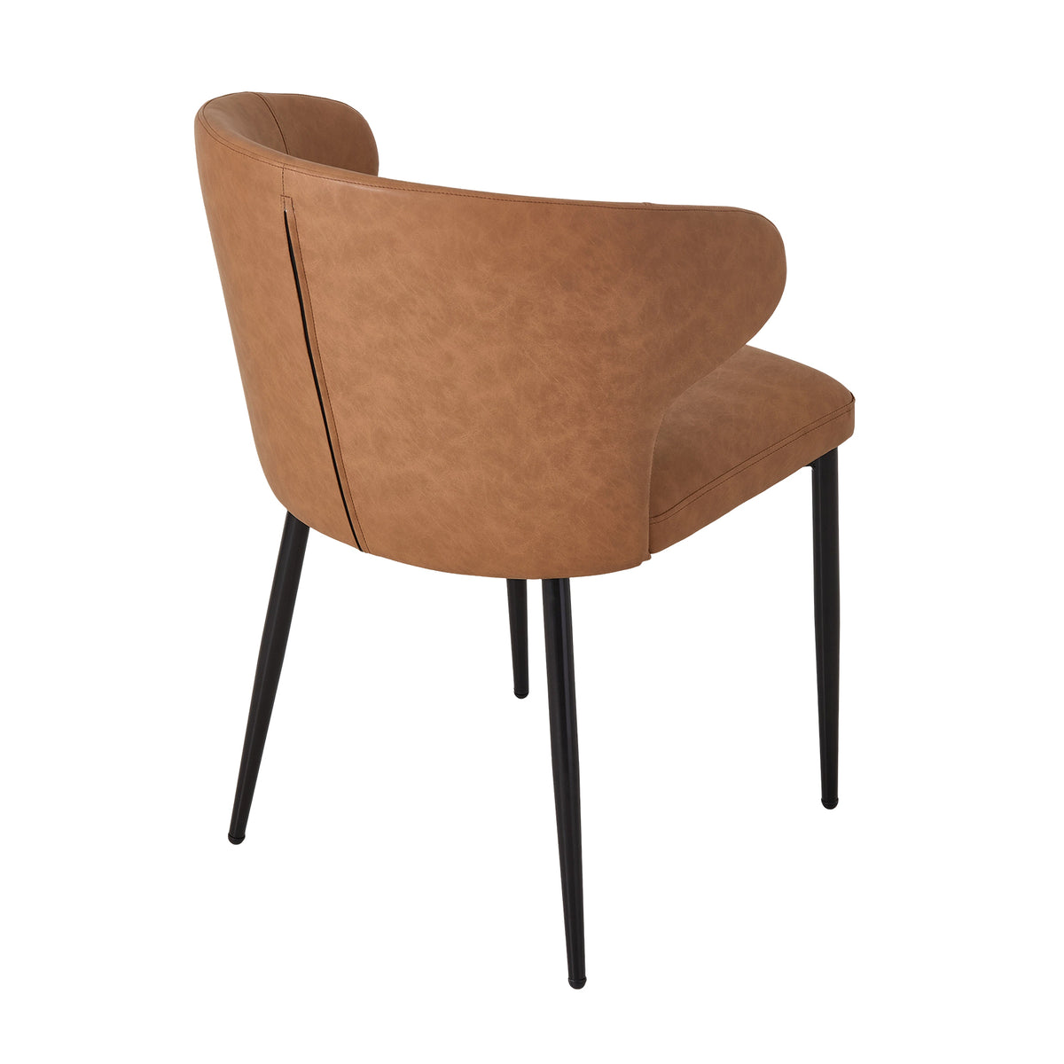 Breeins Set Of 2 Modern Pu Leather Dining Chairs With Metal Legs