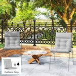 Garden Chair Cushions Set Of 4, Waterproof Seat Pads | Light Grey