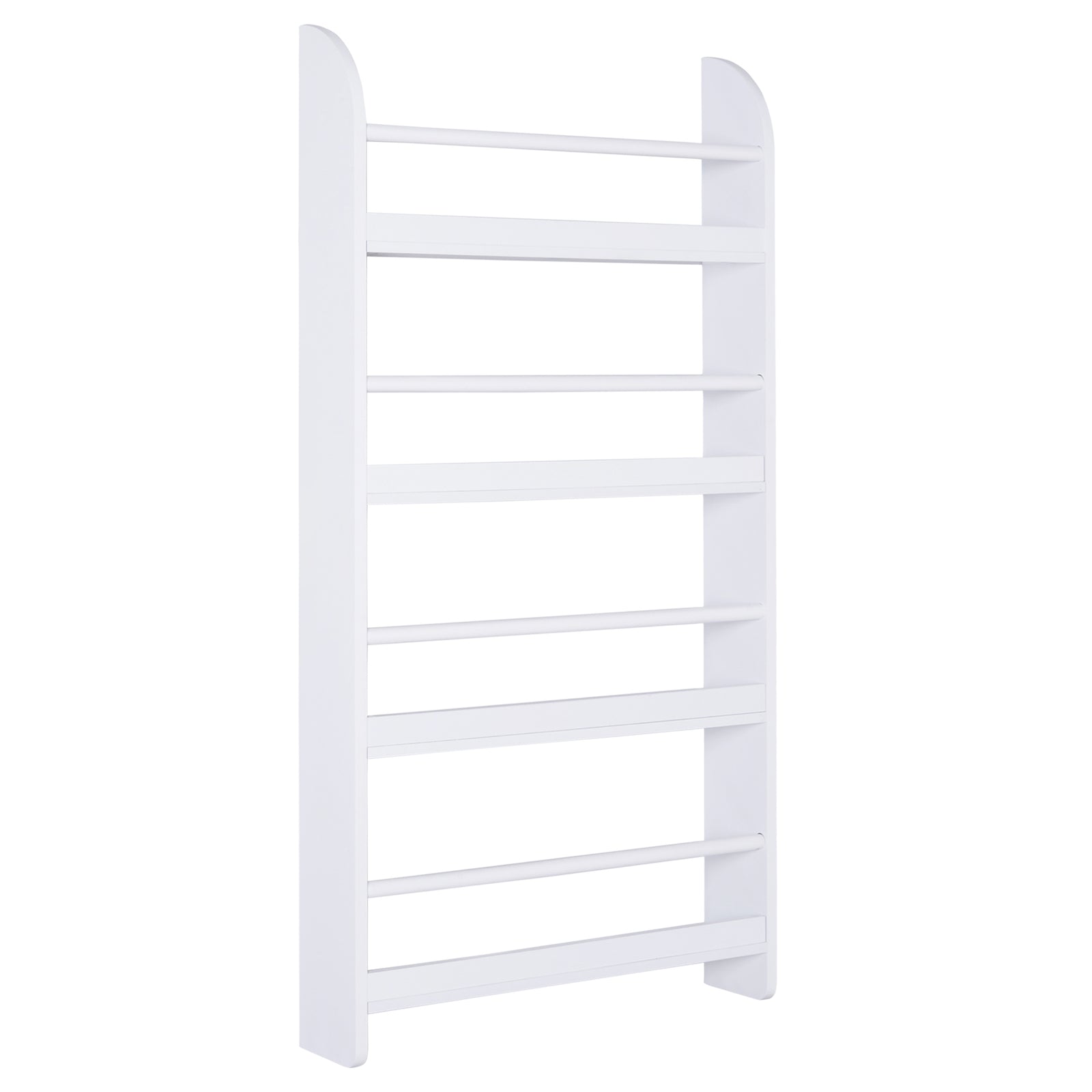 Wall Mounted Or Standing 4 Tier Wood Book Shelf Water Resist