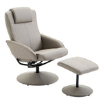 Swivel Armchair With Footstool And Adjustable Backrest | One Size | Gray