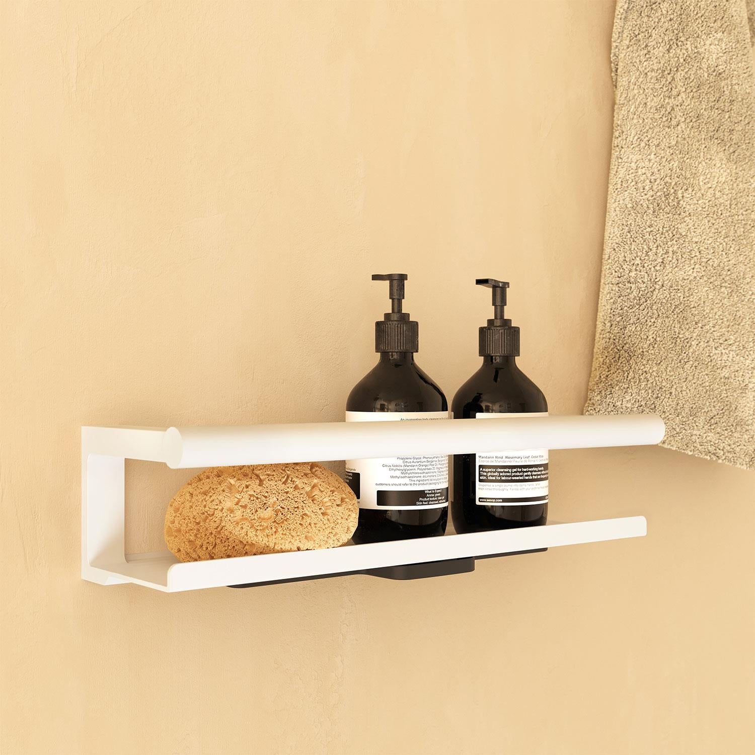 Bathroom Shelf, Organizer, Glass Wiper, Architect S+ Collection | Matte White