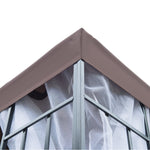 3 X 3(m) Patio Gazebo Canopy Garden Pavilion W/ 2 Tier Roof | Coffee
